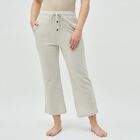 Women's Light Beige Elastic Waist Cotton Blend Pyjama, हल्का ग्रे, small