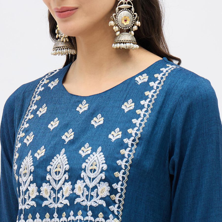 Ladies' Kurta, Dark Blue, large