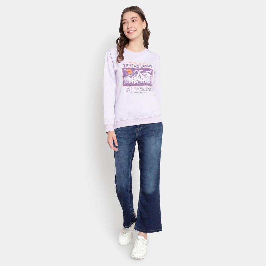 Round Neck Sweatshirt, Lilac, large image number null