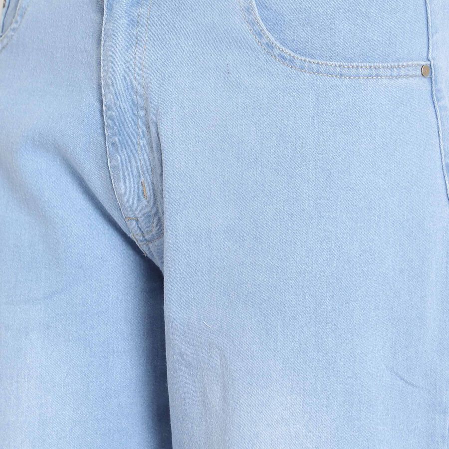 Washed Mid Rise Flared Jeans, Light Blue, large image number null