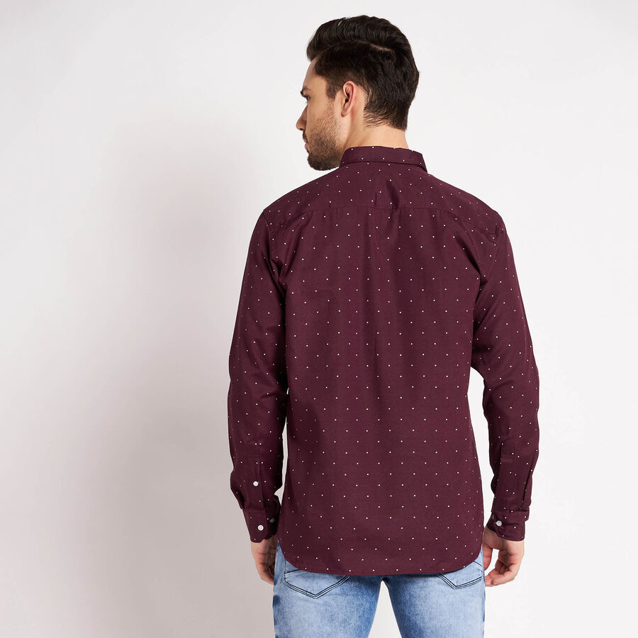 Printed Casual Shirt, Wine, large image number null