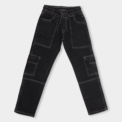 Boys' Jet Black Slim Fit Jogger Jeans