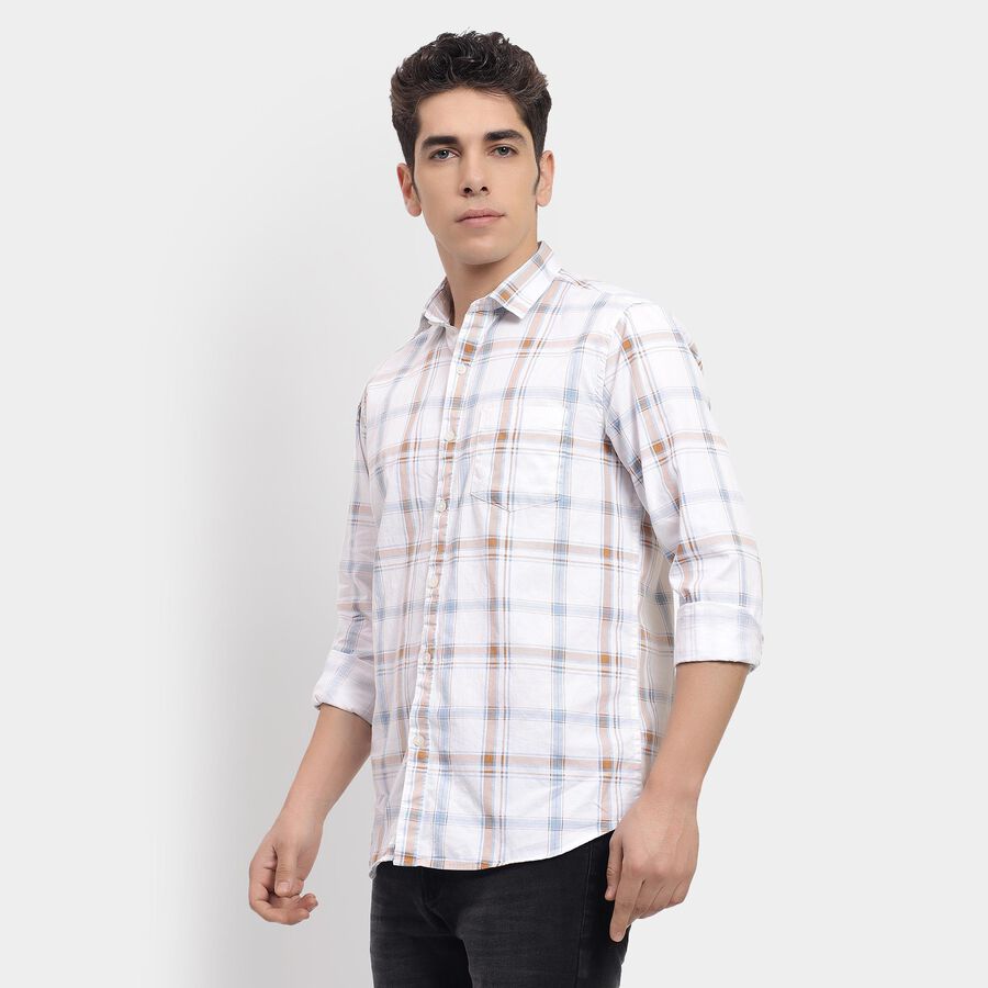 Men's 100% Cotton Casual Shirt , Beige, large image number null