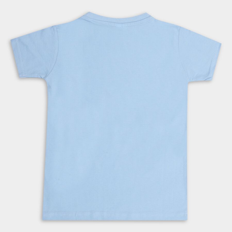 Boys' 100% Cotton Half Sleeves T-Shirt , Light Blue, large image number null