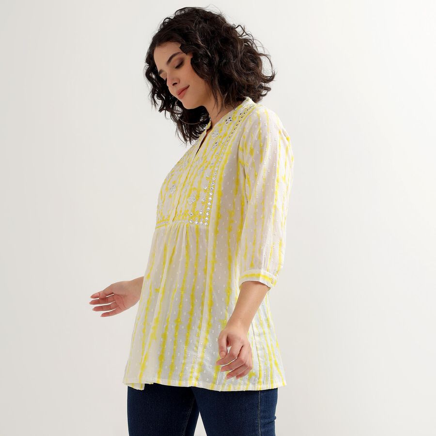 Ladies' 100% Cotton Kurti, Yellow, large image number null