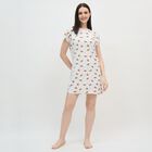 Women's Soft White Round Neck Casual Nighty, White, small