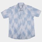 Boys White Printed Half Sleeve Classic Casual Shirt, सफ़ेद, small