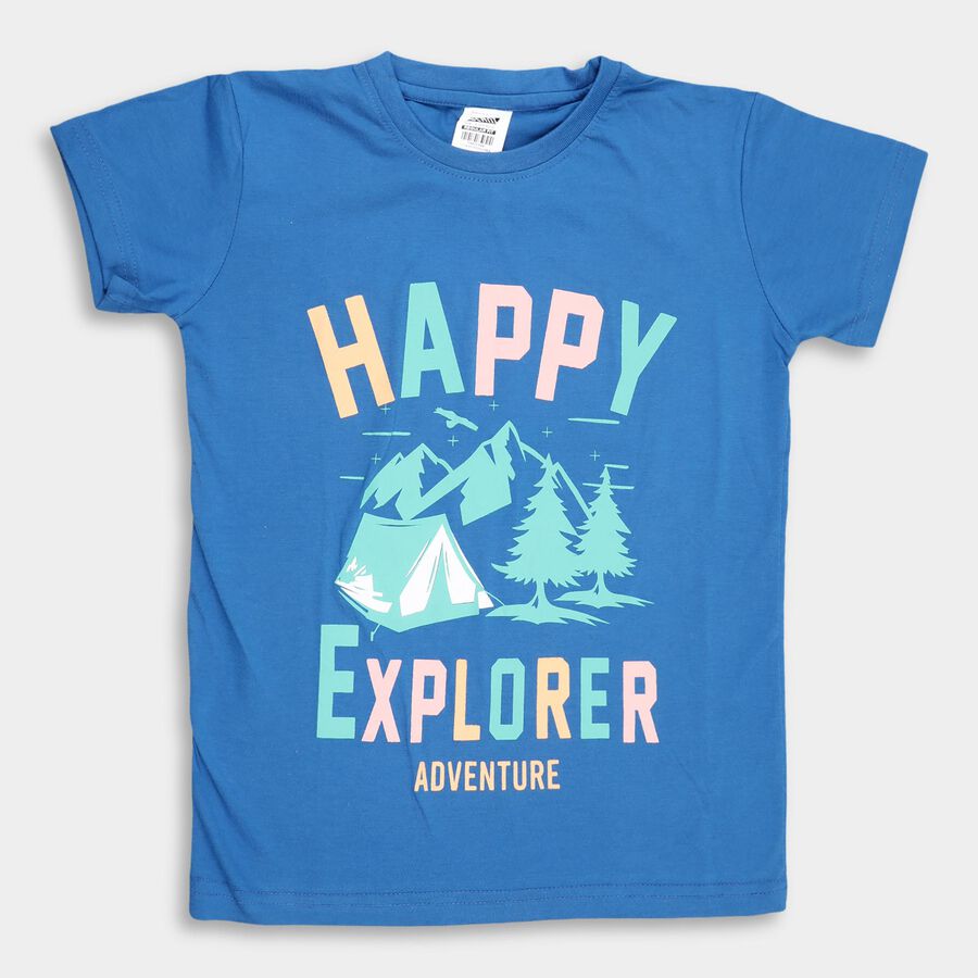 Boys' Half Sleeves T-Shirt , रॉयल ब्लू, large image number null