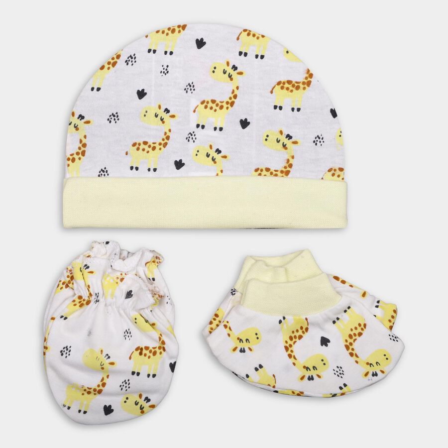 Infants' Cotton Gift Set (Cap, Mittens, Booties), White, large