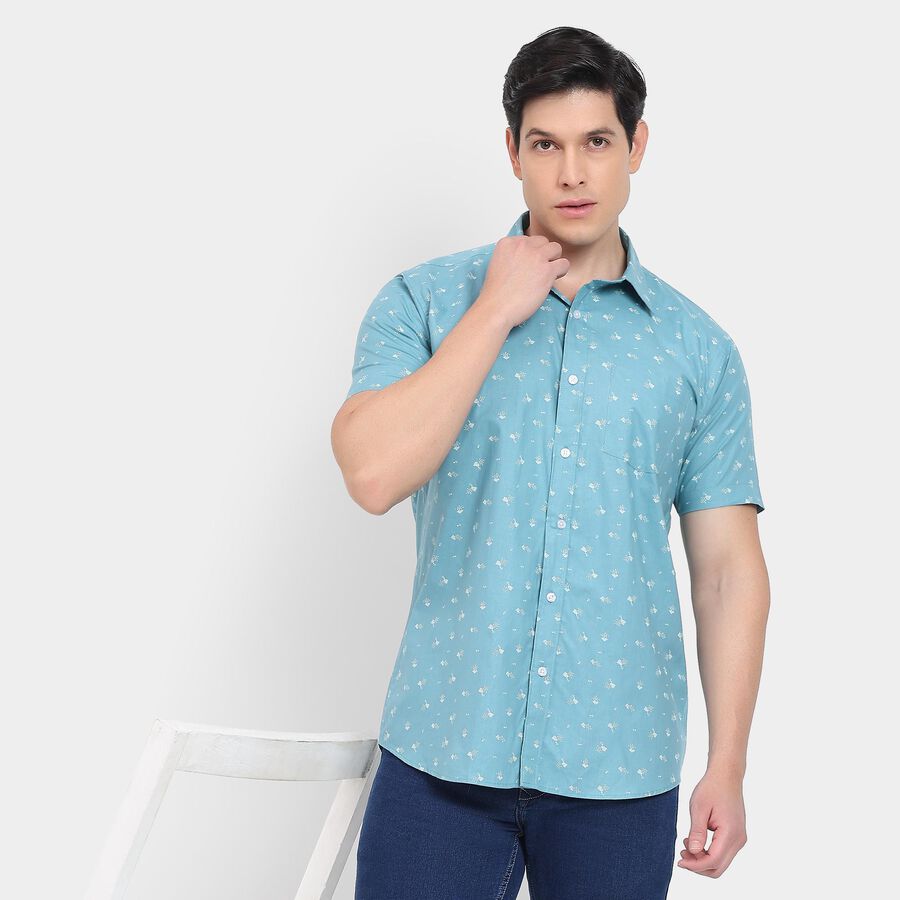 Men's 100% Cotton Casual Shirt, Light Blue, large image number null