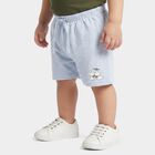 Infants' Light Blue Regular Fit Printed Half Pant, Light Blue, small