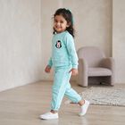 Girls Aqua Round Neck Lounge Hipster Set, एक्वा, small