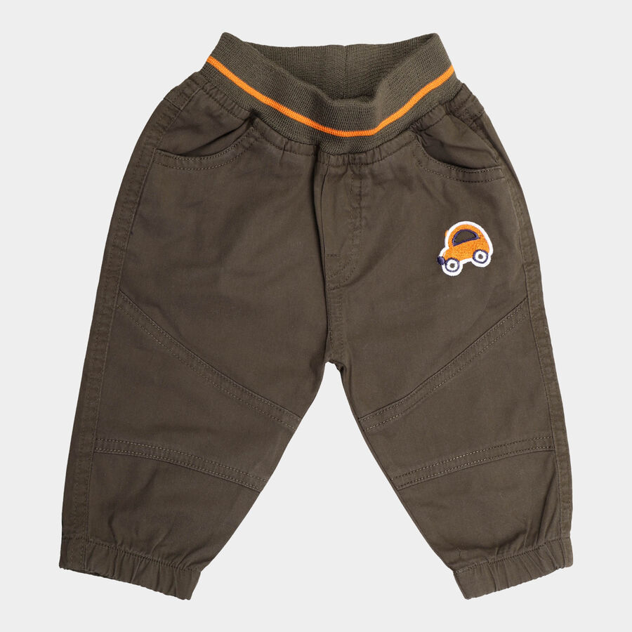 Infants Solid Trousers, Olive, large image number null