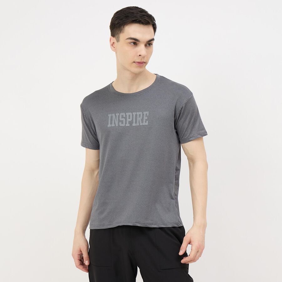 Men's Drifit T-Shirt, गहरा ग्रे, large