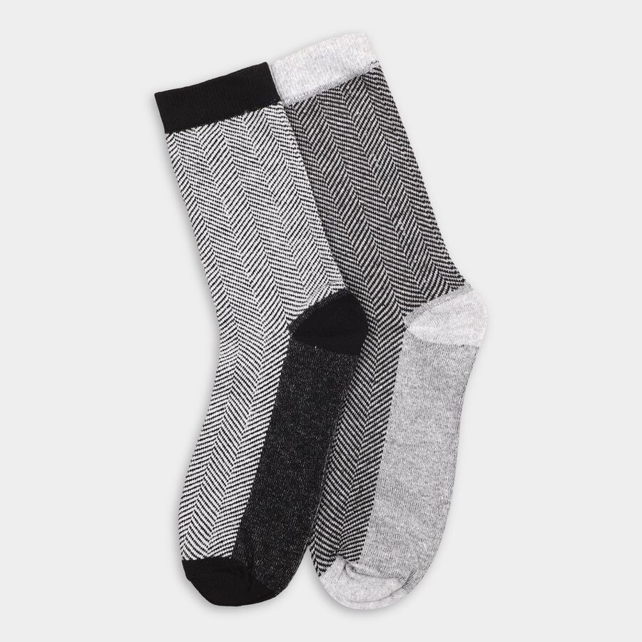 Men's Socks (Pack of 2), काला, large