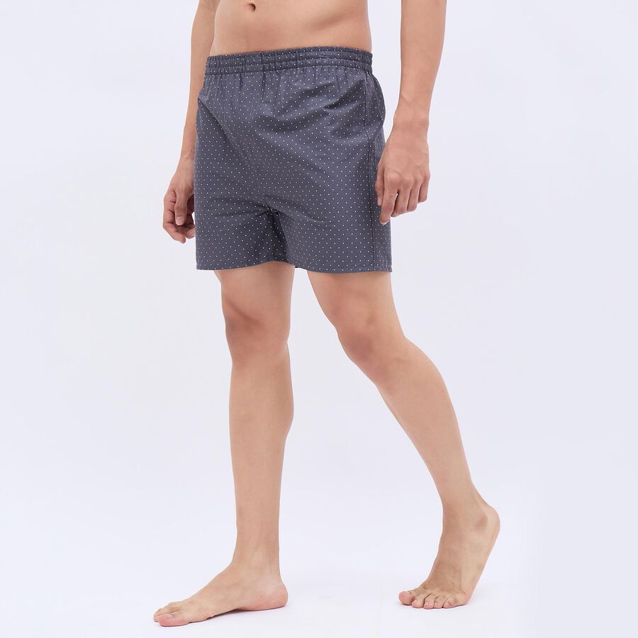 Men's 100% Cotton Boxers, गहरा ग्रे, large image number null