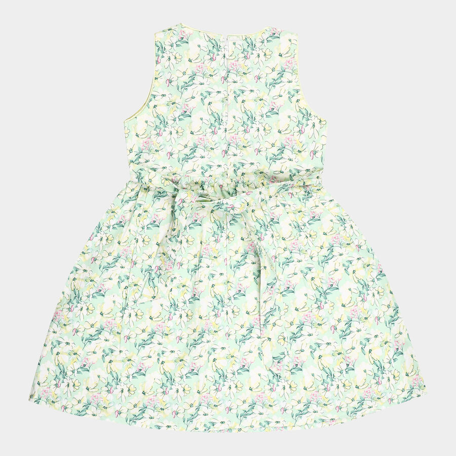 Girls Cotton Frock, Light Green, large image number null