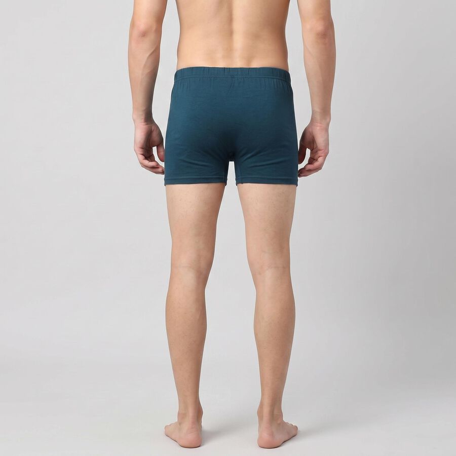 Men's Teal Regular Fit Solid Trunks, टील ब्लू, large