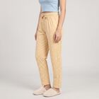 Women's Beige Floral Printed Drawstring Pyjama, गहरा पीला, small