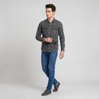 Men's Dark Grey Cotton Casual Shirt, Dark Grey, small
