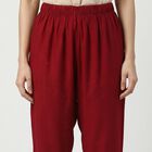 Women's Maroon Regular Fit Solid Palazzos, Maroon, small