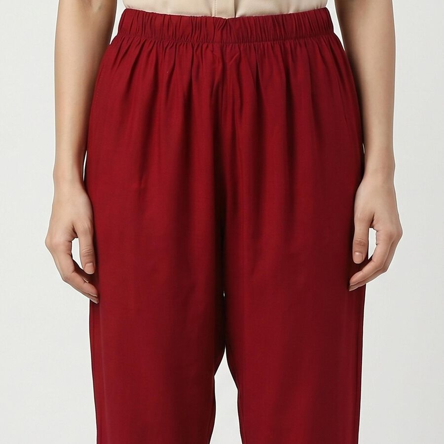 Women's Maroon Regular Fit Solid Palazzos, Maroon, large