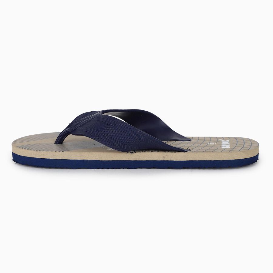 Men's Beige Toe-Post Flip-Flops, गहरा पीला, large