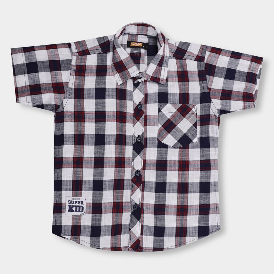 Boys' 100% Cotton Casual Shirt , Navy Blue, large image number null