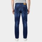 Men's Navy Blue Slim Fit Stretchable Jeans, Mid Blue, small