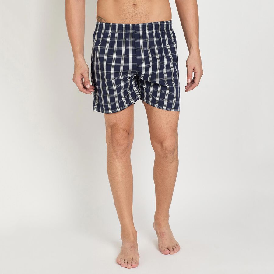 Men's 100% Cotton Boxers, नेवी ब्लू, large image number null