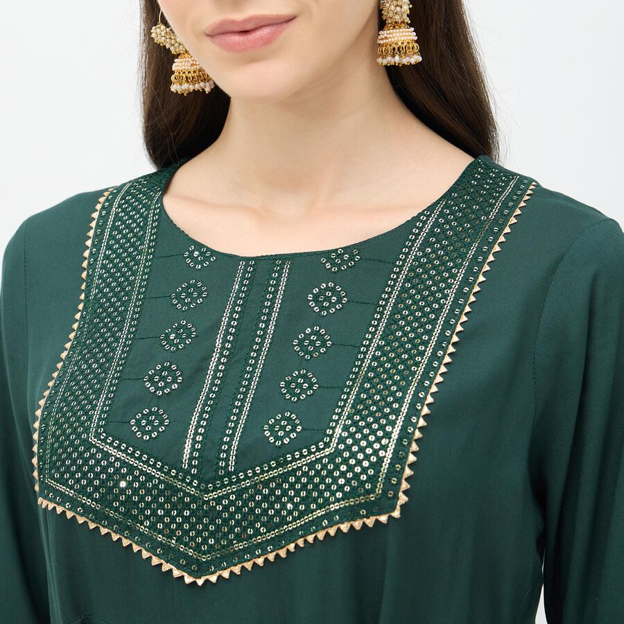 Ladies' Kurta, Dark Green, large image number null