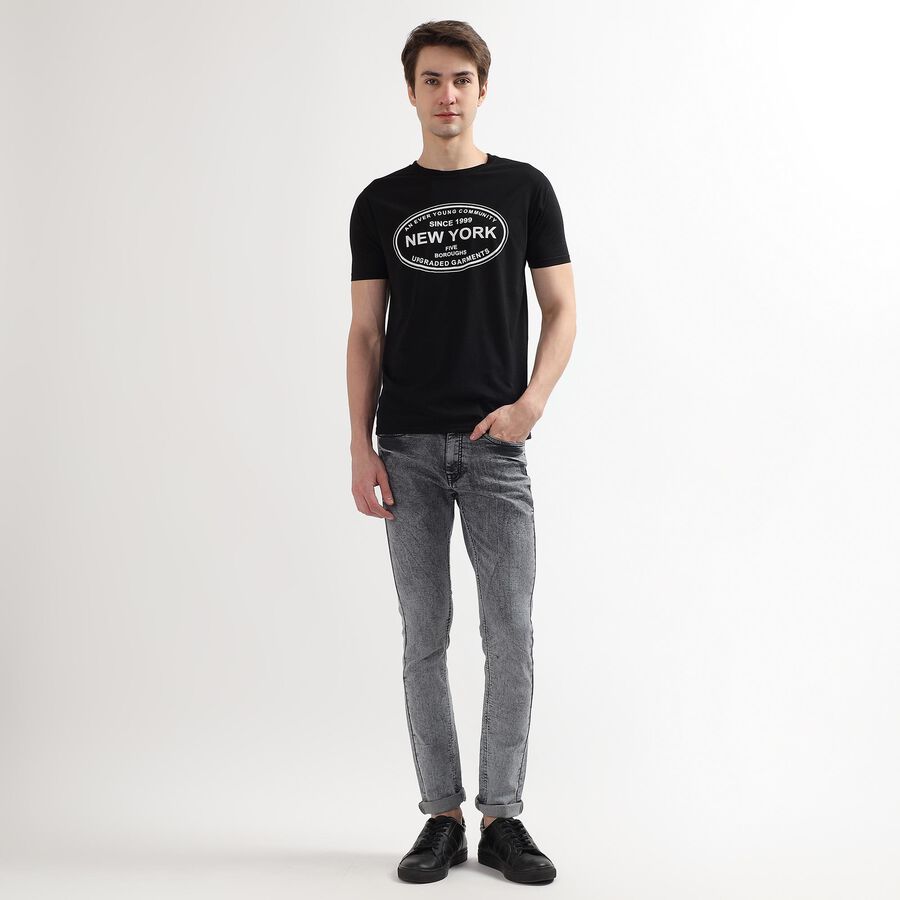 Men's Denim Skinny Jeans, Light Grey, large image number null