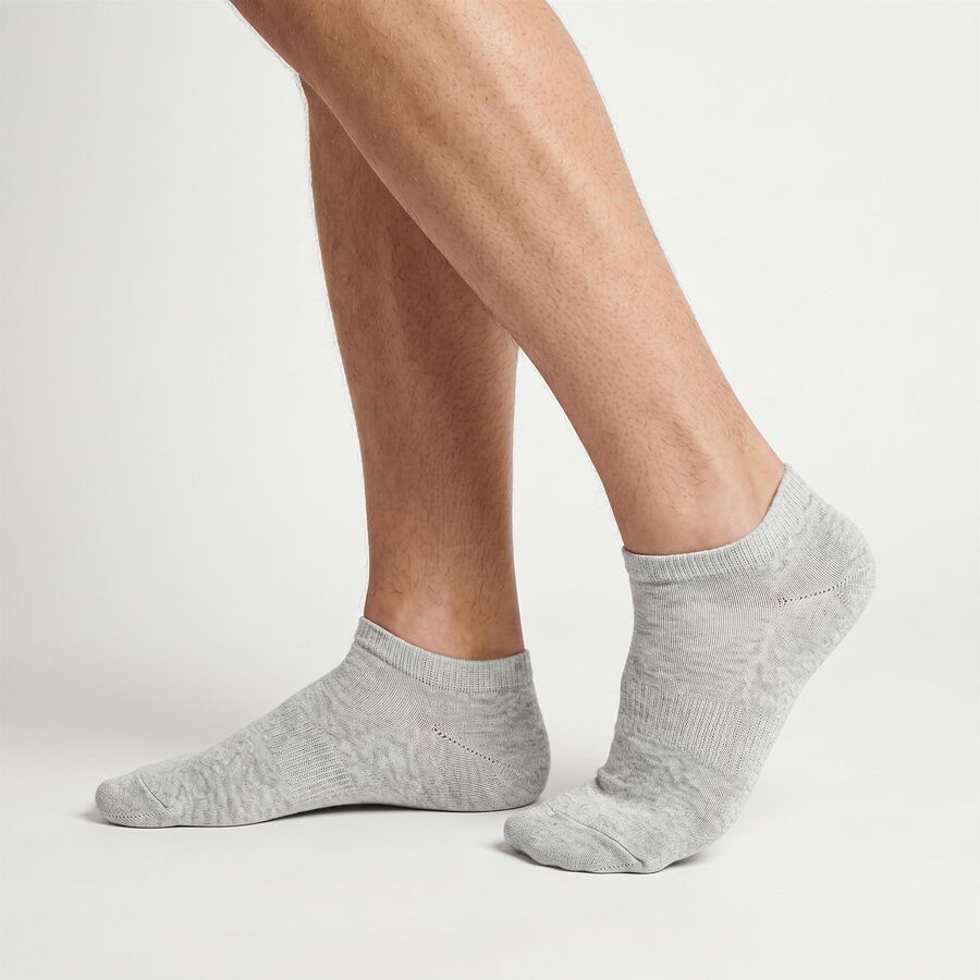 Men Ankle Length Regular Fit Pack of 3 Socks ( Black, Grey, Charcoal ), चारकोल, large