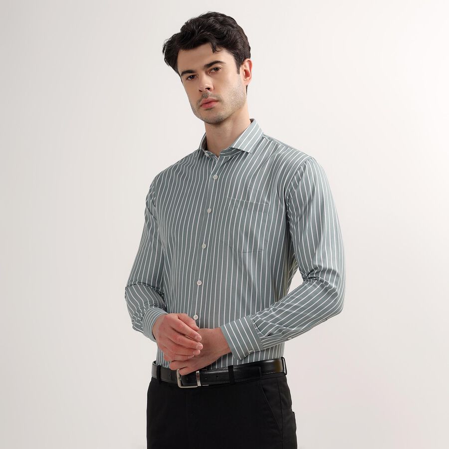 Men's Formal Shirt, Light Green, large image number null