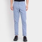 Men's 100% Cotton Slim Fit Casual Trousers , हल्का नीला, small image number null