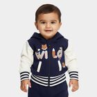 Infants Deep Midnight Navy Blue Hooded Casual Sweatshirt, Navy Blue, small image number null