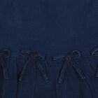 Girls Mid Blue Regular Fit Casual Frock, मध्यम नीला, small