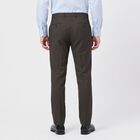 Men's Black Slim Fit Checked Formal Trousers, Black, small