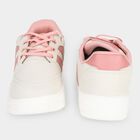 Women's White Lace-Up Low-Top Sneakers, Off White, small