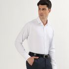 Men's Rich Eggshell White Classic Formal Shirt, सफ़ेद, small