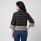 Women's Dark Grey Printed Collar Shirt, Dark Grey, small