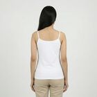 Women's White Cotton Blend Sleeveless Innerwear Slip, सफ़ेद, small