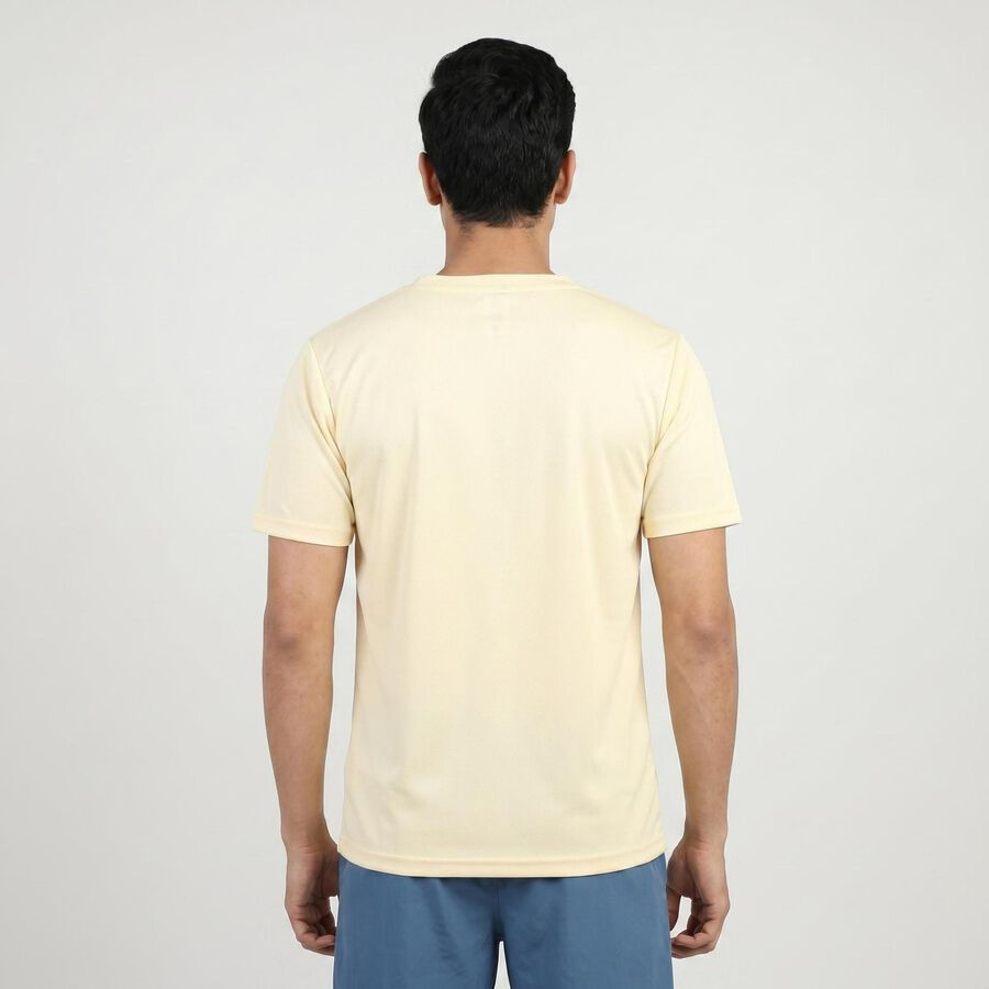 Men's Grey Athleisure T-Shirt, एक्रू मिश्रित, large