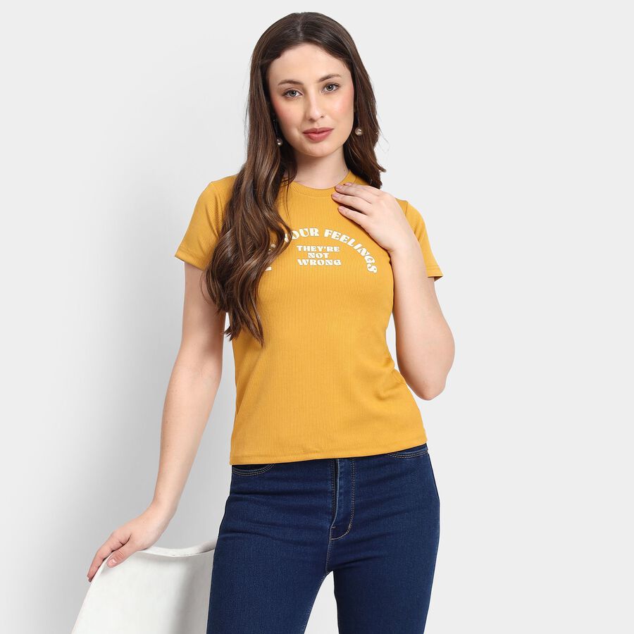 Ladies'  Crop  Top, Mustard, large image number null