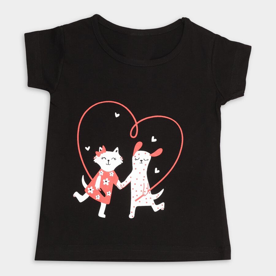 Girls' T-Shirt , काला, large image number null