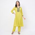 Women's Light Sage Green Floral Printed Ethnic Set, Light Green, small