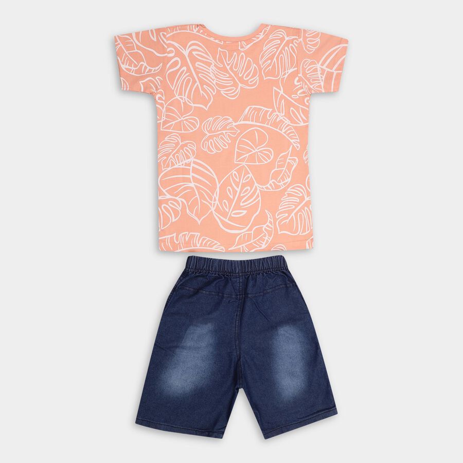 Boys' 100% Cotton Woven Baba Suit, Coral, large