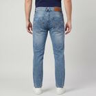 Men's Light Blue Slim Fit Washed Jeans, Light Blue, small