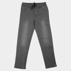 Boys Grey Straight Fit Washed Jeans, Light Grey, small