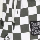 Kids' Dark Olive Green And White Checkered Cotton Blend Pyjama, Olive, small image number null